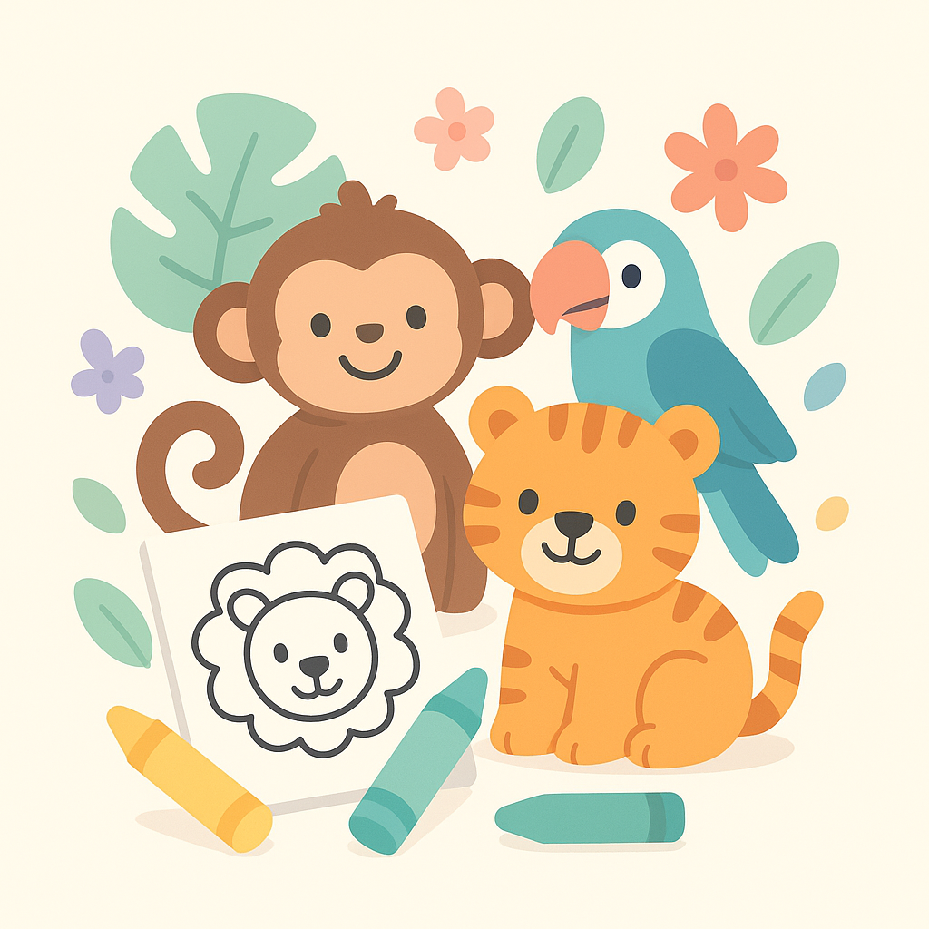 Jungle Animal Coloring Pages banner