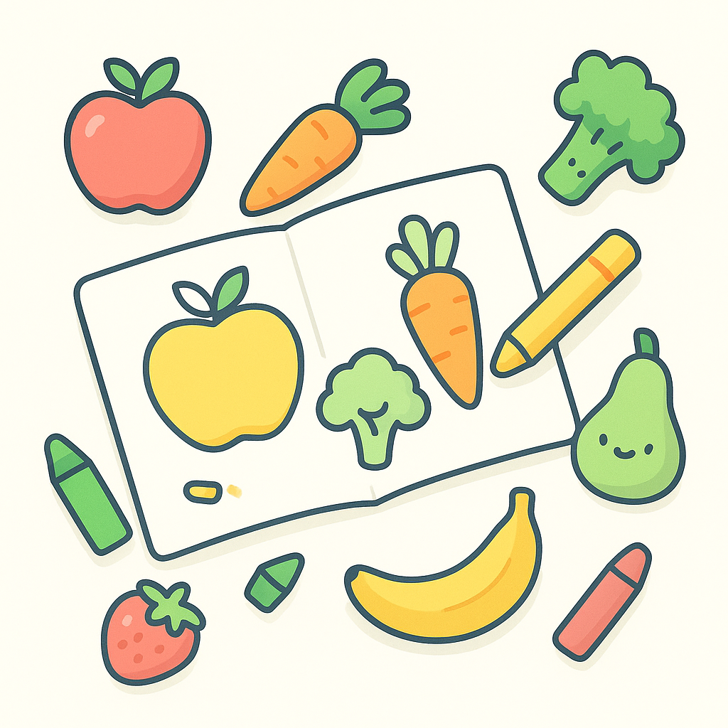 Healthy Food Coloring Pages banner