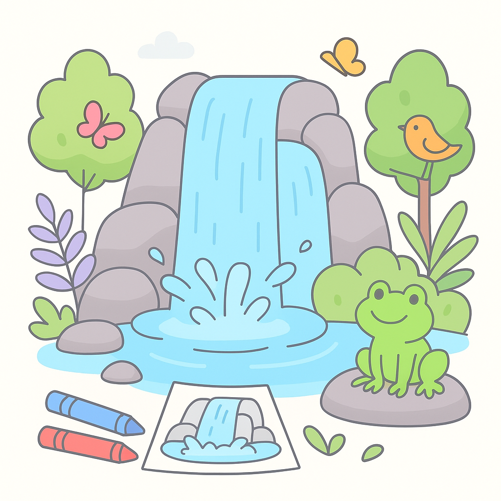 Waterfall Coloring Pages banner