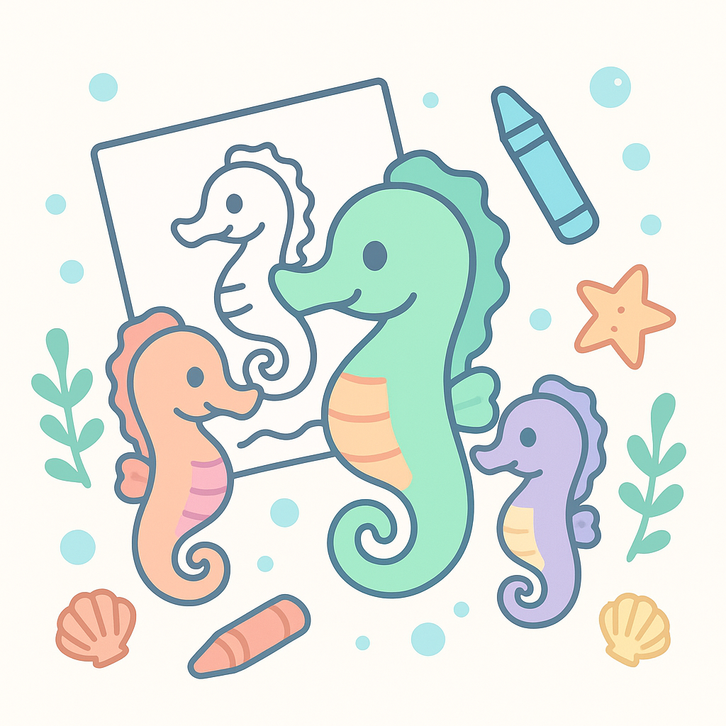 Seahorse Coloring Pages banner