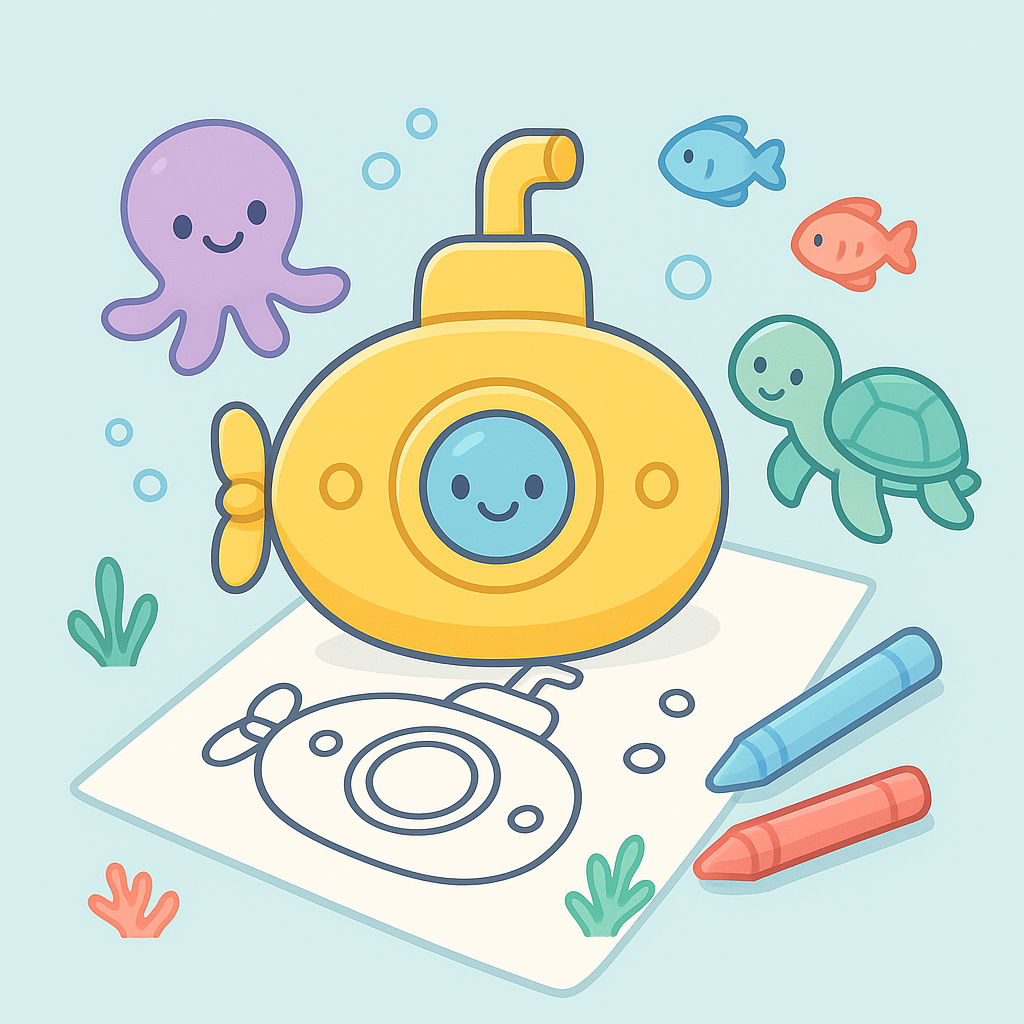 Submarine Coloring Pages banner