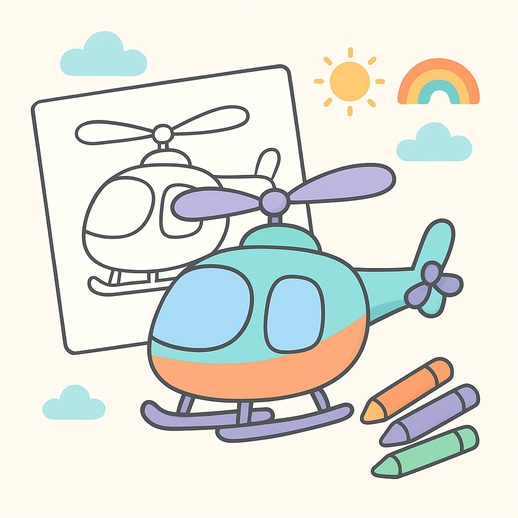 Helicopter Coloring Pages banner