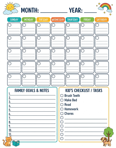 Monthly Calendar Template thumbnail