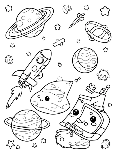 Space & Science Coloring Page thumbnail