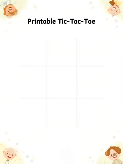 Printable Tic-Tac-Toe Activity Sheet thumbnail