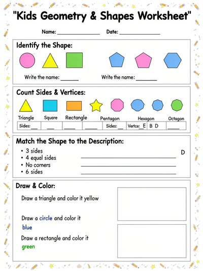 Geometry & Shapes Worksheet thumbnail