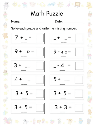 Math Puzzle Worksheet thumbnail