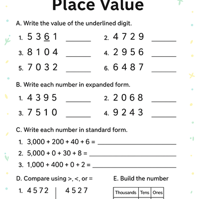 Place Value Worksheet thumbnail
