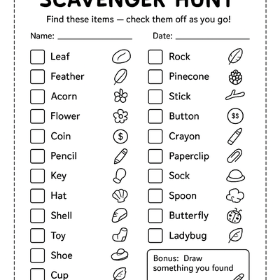 Scavenger Hunt Printables Puzzle thumbnail