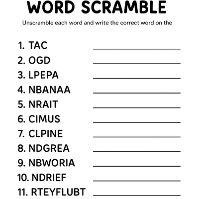 Word Scramble Puzzle thumbnail