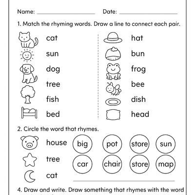 Rhyming Worksheets Activity Sheet thumbnail