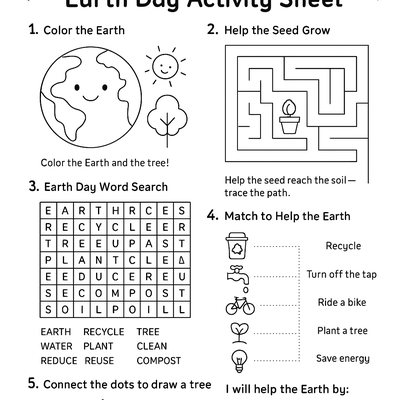 Earth Day Activity Sheets Activity Sheet thumbnail