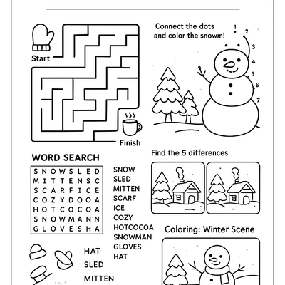 Winter Activity Sheets Activity Sheet thumbnail
