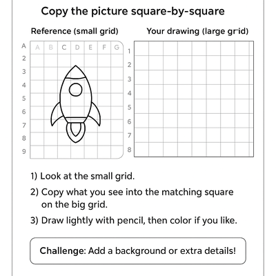 Grid Drawing Worksheets Activity Sheet thumbnail